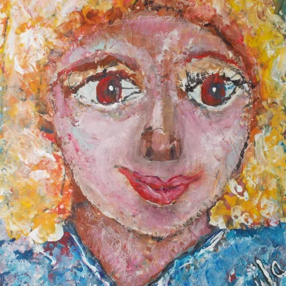 Original "Susie Q" impressionistic acrylic painting approximately 8 1/4"x11 3/4" - Picture 1 of 3